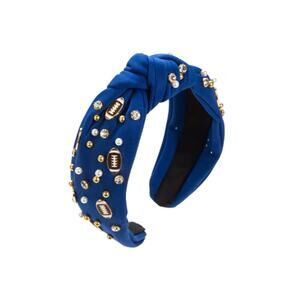 Jeweled Football Headband Blue
